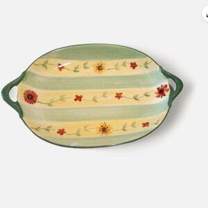 Pfaltzgraff Daybreak 14" Oval Handled Serving Platter Discontinued, Collectible